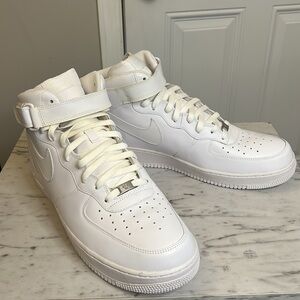 Nike All White Air Force 1 Mid Top